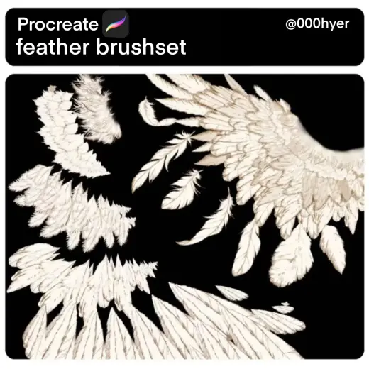 Hot cool Feather procreate brushes — Procreate brush