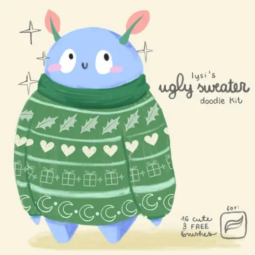 Free brushes – Ugly sweater creator kit — Procreate brush