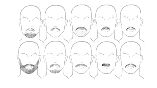 22 FREE BEARDS AND MUSTACHES — Procreate brush