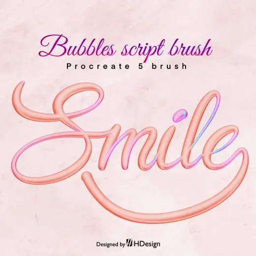 Bubbles Script brush — Procreate brush
