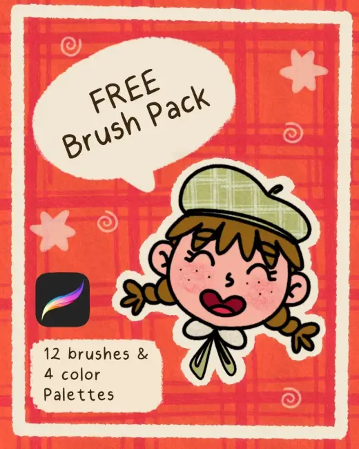 12 Cute Brushes + 4 Seasonal Color Palettes — Procreate brush