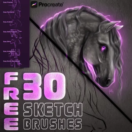 Emmy Waterfire Sketch brushes — Procreate brush