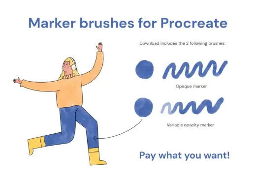 2 Free Marker Brushes — Procreate brush