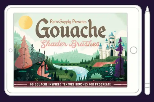[Paid] Gouache Shader Brushes | Procreate — Procreate brush