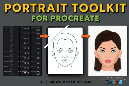 [Paid] Portrait Toolkit For Procreate — Procreate brush