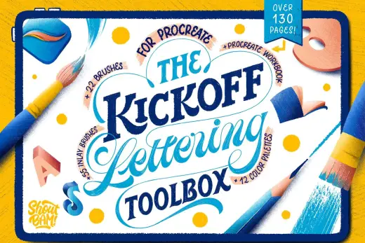 [Paid] The KickOff Lettering Toolbox — Procreate brush