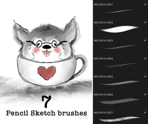 7 Pencil Sketch Brushes — Procreate brush