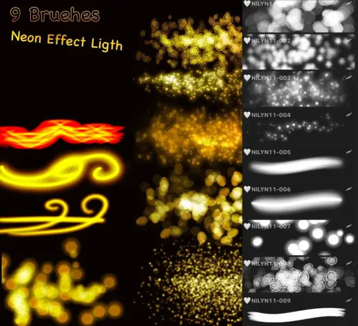 9 Light & Neon brushes — Procreate brush