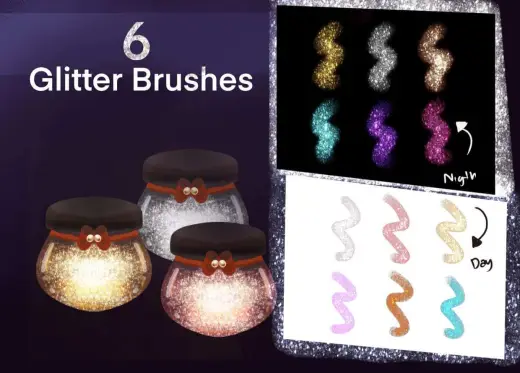 6 Glitter Brushes — Procreate brush