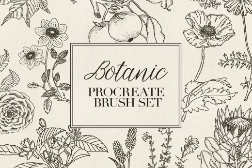 [Paid] Procreate Stamps Botanic Brushes — Procreate brush