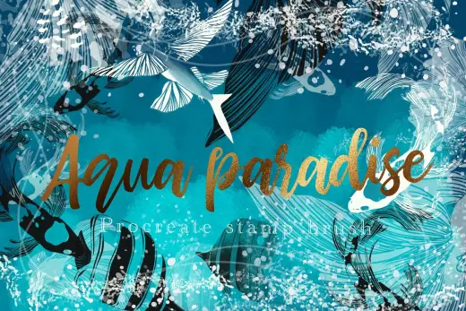 [Paid] Aqua paradise procreate stamp brush — Procreate brush