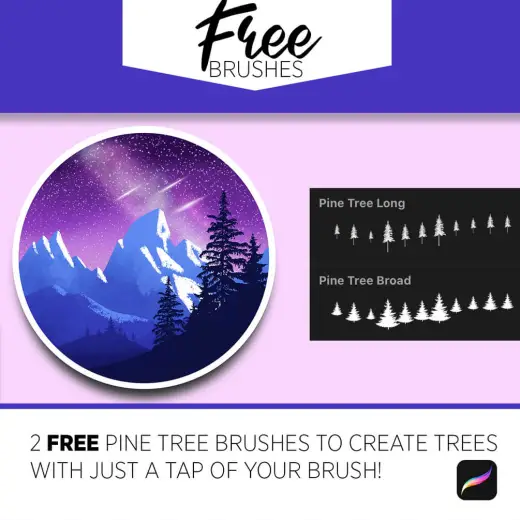 Tree Silhouette brushes — Procreate brush