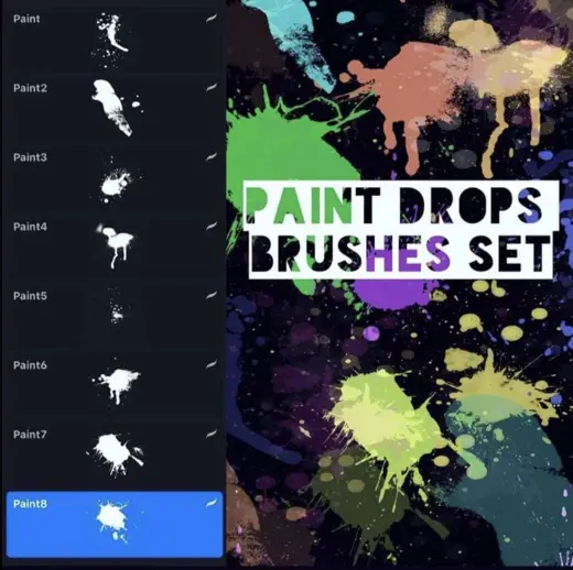 Paint drops brushes set — Procreate brush