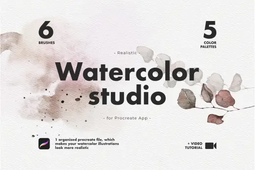 [Paid] Realistic Procreate Watercolor Kit — Procreate brush