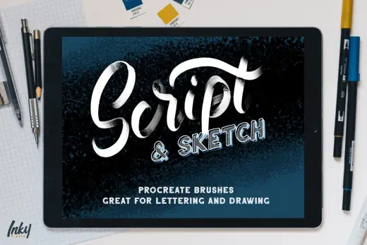 [Paid] Script & Sketch Procreate Brushes — Procreate brush