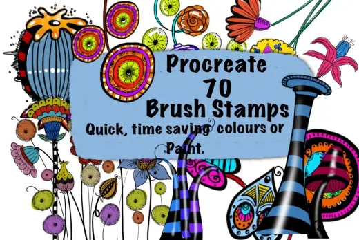 [Paid] 70 Procreate Creative Brush Stamps — Procreate brush