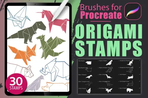 [Paid] Procreate – Origami Stamps — Procreate brush