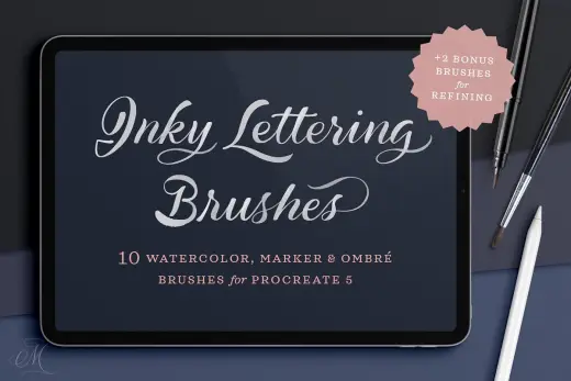 [Paid] Inky Lettering Procreate Brush Set — Procreate brush