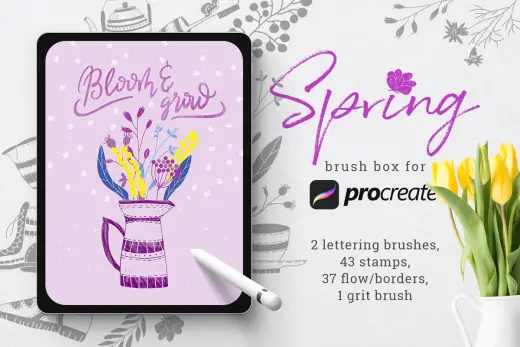 [Paid] Spring brush box for Procreate — Procreate brush