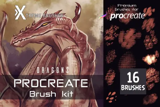 [Paid] Procreate Dragon Brush Kit — Procreate brush