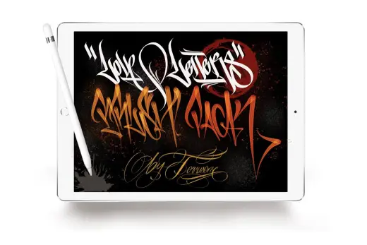 [Paid] LOVE LETTERS – CALLIGRAFFITI BRUSHES — Procreate brush