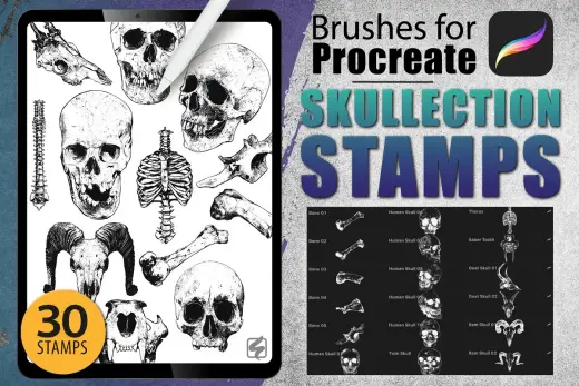 [Paid] Procreate – Skullection Stamps — Procreate brush