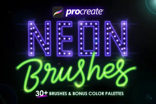 [Paid] 30+ Procreate Neon Brushes — Procreate brush