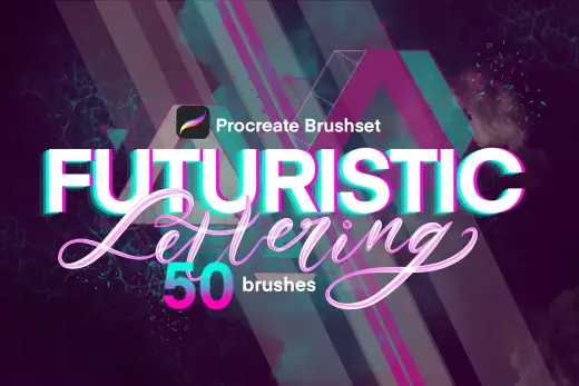 [Paid] Futuristic Lettering Brushset — Procreate brush