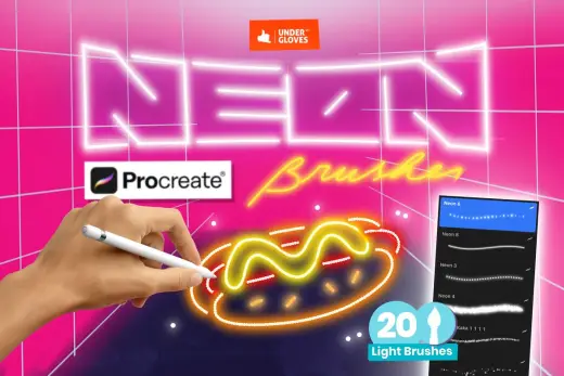 [Paid] 20 NEON art brushes for procreate — Procreate brush