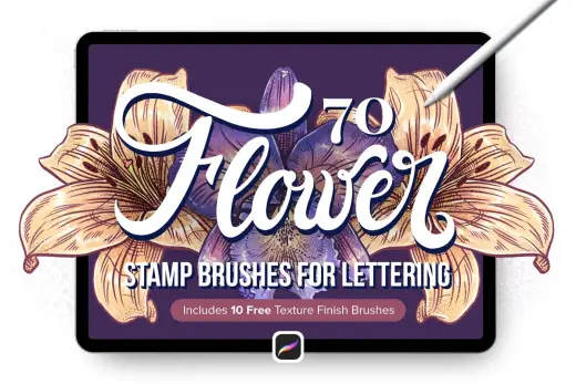 [Paid] 70 Flower Stamp Procreate Brushes — Procreate brush