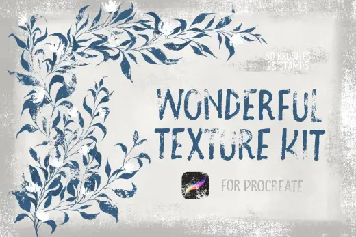 [Paid] Wonderful Texture Kit for Procreate — Procreate brush