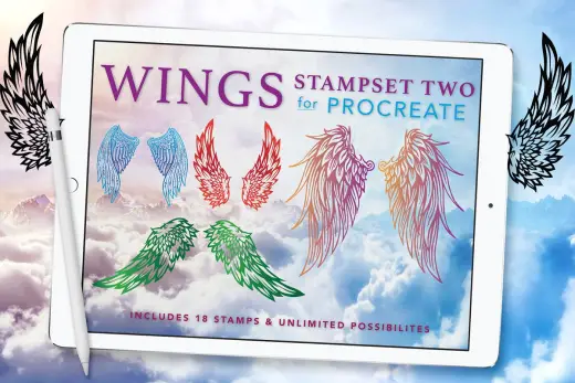 [Paid] Procreate Wings Stampset – Two — Procreate brush