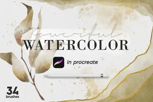 [Paid] Powerful Watercolor Kit — Procreate brush