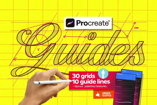 [Paid] 40 Grids & guide lines for Procreate — Procreate brush