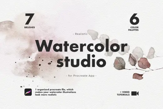 [Paid] Realistic Procreate Watercolor Kit — Procreate brush