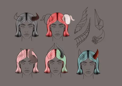 Easy horns stamp — Procreate brush
