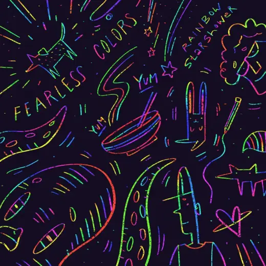 FREE Rainbow Starshower Set — Procreate brush