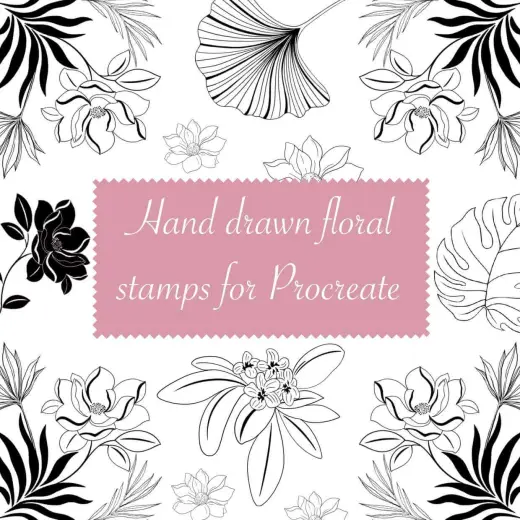 FREE Floral Stamp Brush Set — Procreate brush