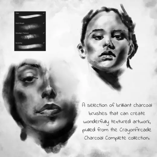 FREE Charcoal Brushes — Procreate brush