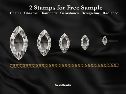 Free Diamond and Chain Stamps — Procreate brush