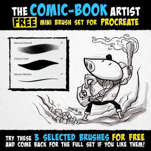 The Comic-Book Artist FREE brushes — Procreate brush