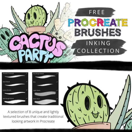 FREE Textured Inking Brushes — Procreate brush