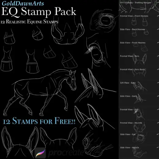 Free Equine Stamp Pack — Procreate brush