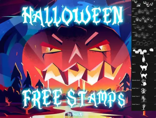 FREE Halloween stamps! — Procreate brush