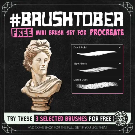 FREE #BRUSHTOBER 2020 Mini Brush Set — Procreate brush