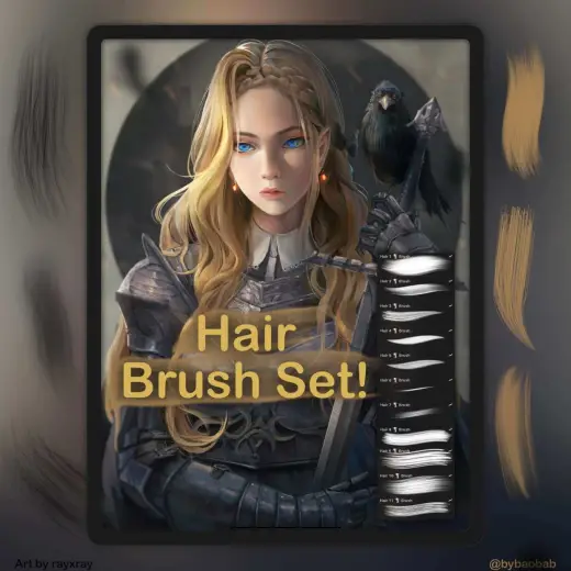 FREE Hair Brush Set! — Procreate brush