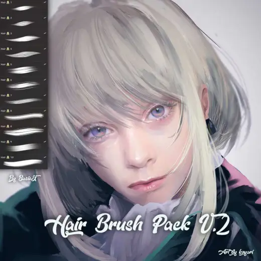 Free Hair brush pack V2! — Procreate brush