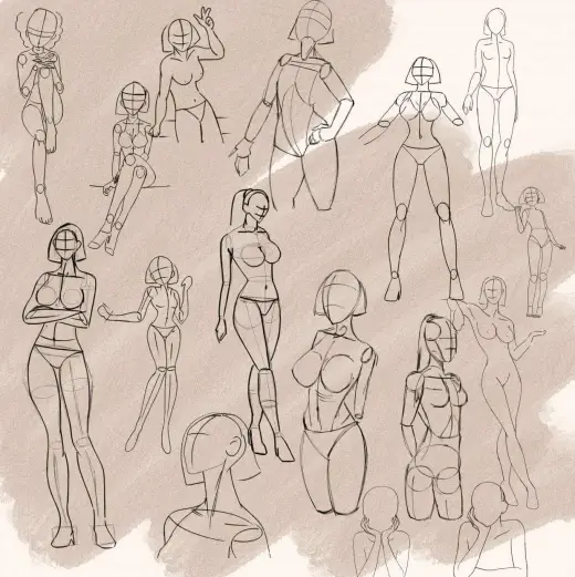 Ready Female Body References for Anime — Procreate brush