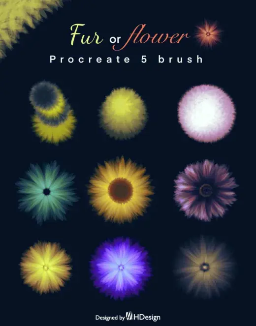 Fur or flower brush — Procreate brush