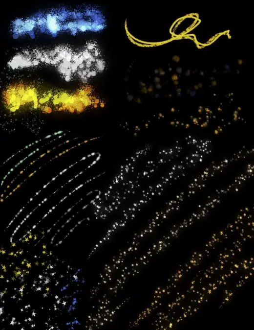 Free glitter and starry brushes — Procreate brush